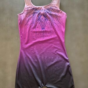 Boyoo Pink and Purple Rhinestone Leotard